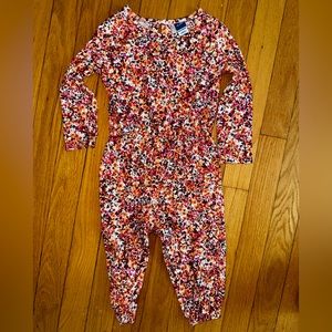 Old Navy girls multi color floral, long sleeved one piece 18-24 months